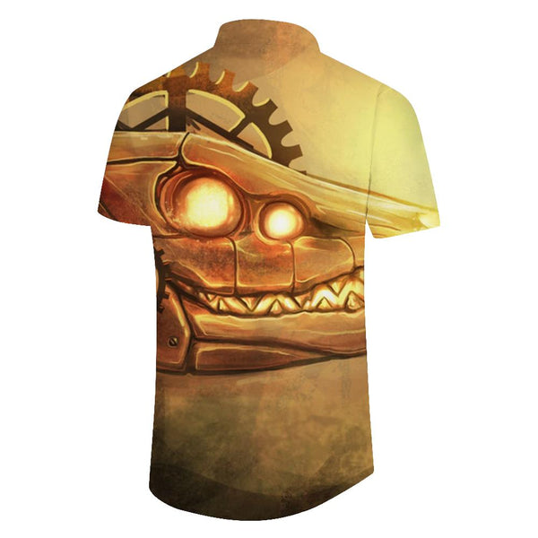 
Abstract evil crocodile men's short sleeve shirt Cuban collar button down top Hawaiian rainforest short sleeve
                