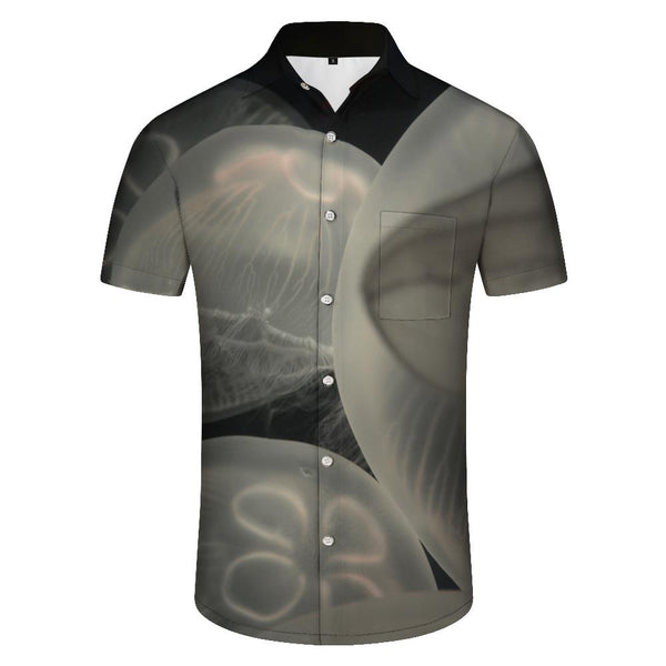 
Gray Jellyfish Men's Casual Loose Short Sleeve Shirt Hawaiian Shirt Men's Short Sleeve Button Comfortable Fun Underwater Animal Short Sleeve Shirt Tops
                