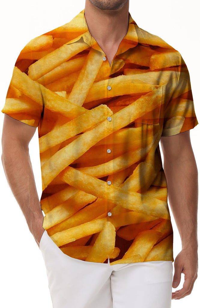 McDonald's French Fries Men's Daily Street 3D Fashion French Fries Printed Casual Sportswear with Hamburger Sports