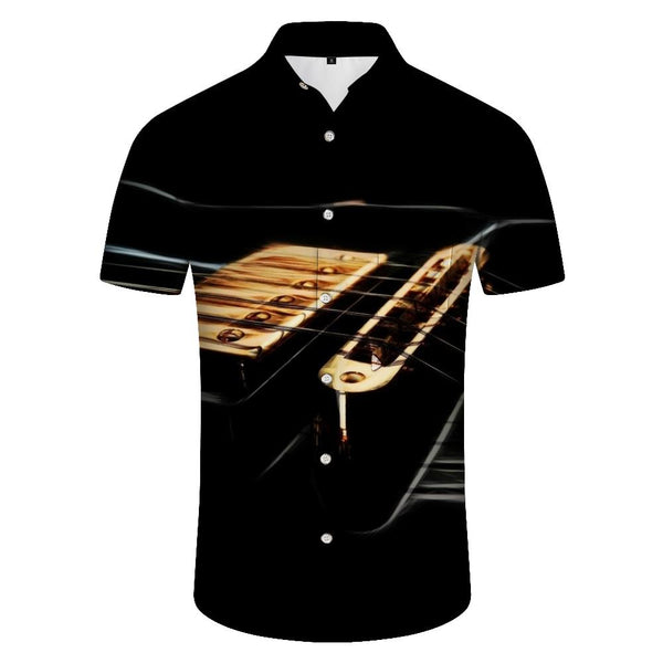 
Vintage Beta Music Loose Men's Casual Shirt Hawaiian Rainforest Print Short Sleeve Casual Button Clothes
                