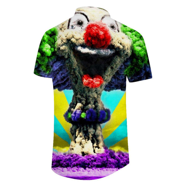 
Fashionable popular nuclear explosion 3D printing T short sleeve mushroom cloud destruction casual men's shirt men's
                