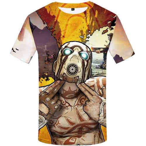 Gun T-shirt Men Cartoon Tshirts Casual War Tshirts Novelty Alien T shirts Funny Cosplay Shirt Print Short Sleeve T shirts - KYKU