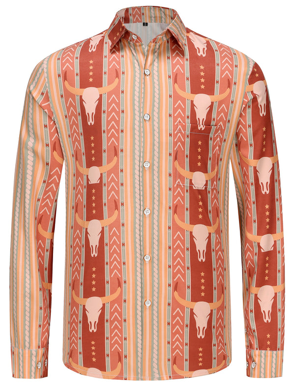 
KYKU Cowboy Shirts for Men Western Button Down Shirt Long Sleeve Dress Shirts Casual Clothing with Pocket
                
