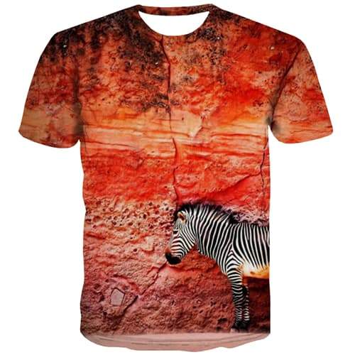 Horse T shirts Men Animal Tshirts Cool Funny Shirt Print Red Tshirts Novelty Street Tshirts Casual Short Sleeve Hip hop Unisex - KYKU