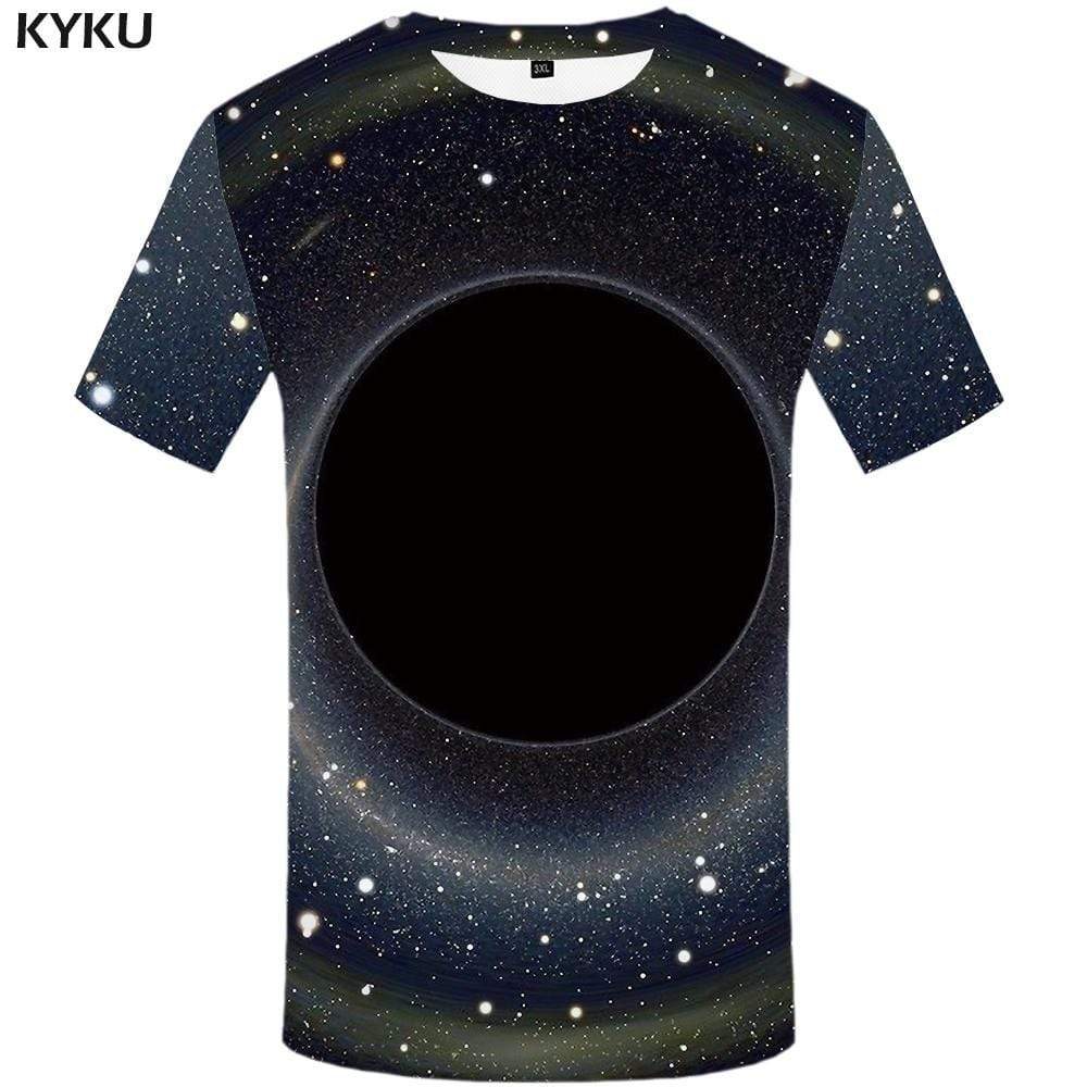 Galaxy Space T-shirts Men Black Hole T shirts Funny Vortex Tshirt Anime Nebula T-shirt 3d Black Tshirts Print Mens Fashion
