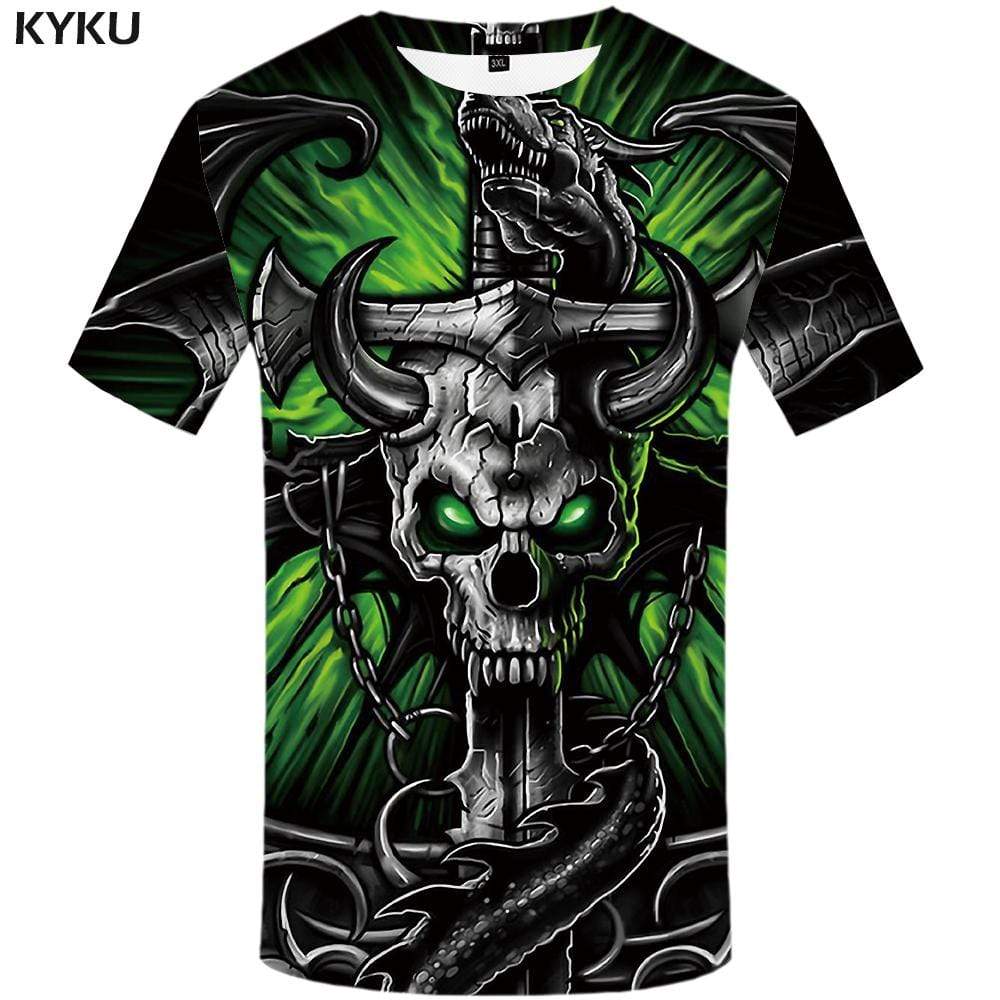 Skull T-shirts Men Skeleton T-shirt 3d Metal T shirts Funny Harajuku Tshirt Anime Gothic Tshirts Print Mens Fashion Casual