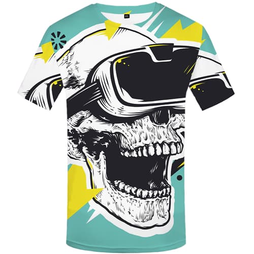 Skull T shirts Men Painting Tshirts Casual Cartoon Tshirt Anime Short Sleeve