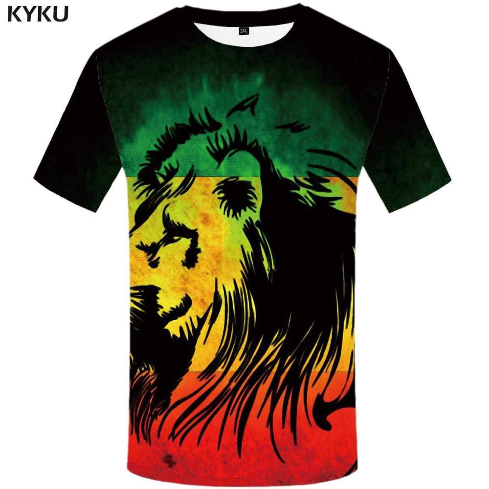 Lion T shirt Men Animal Tshirt Anime Graffiti Tshirts Print Art T-shirt 3d Harajuku T shirts Funny Mens Clothing Hip hop Unisex