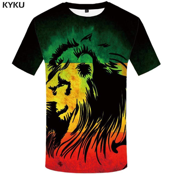 Lion T shirt Men Animal Tshirt Anime Graffiti Tshirts Print Art T-shirt 3d Harajuku T shirts Funny Mens Clothing Hip hop Unisex