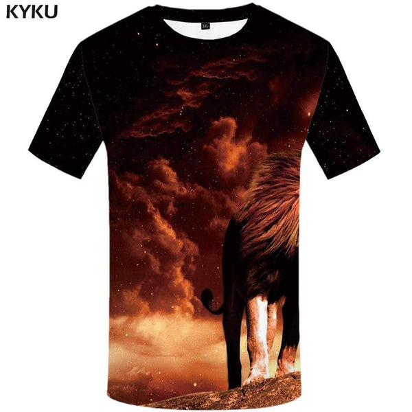 Tiger T-shirts Men Metal T-shirt 3d Animal Tshirts Print Mechanical Tshirt Anime Abstract T shirts Funny Mens Clothing Casual