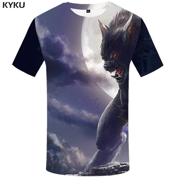 Wolf T-shirts Men Animal Tshirt Anime Character Tshirts Print Forest T-shirt 3d Beauty T shirts Funny Mens Clothing Hip hop