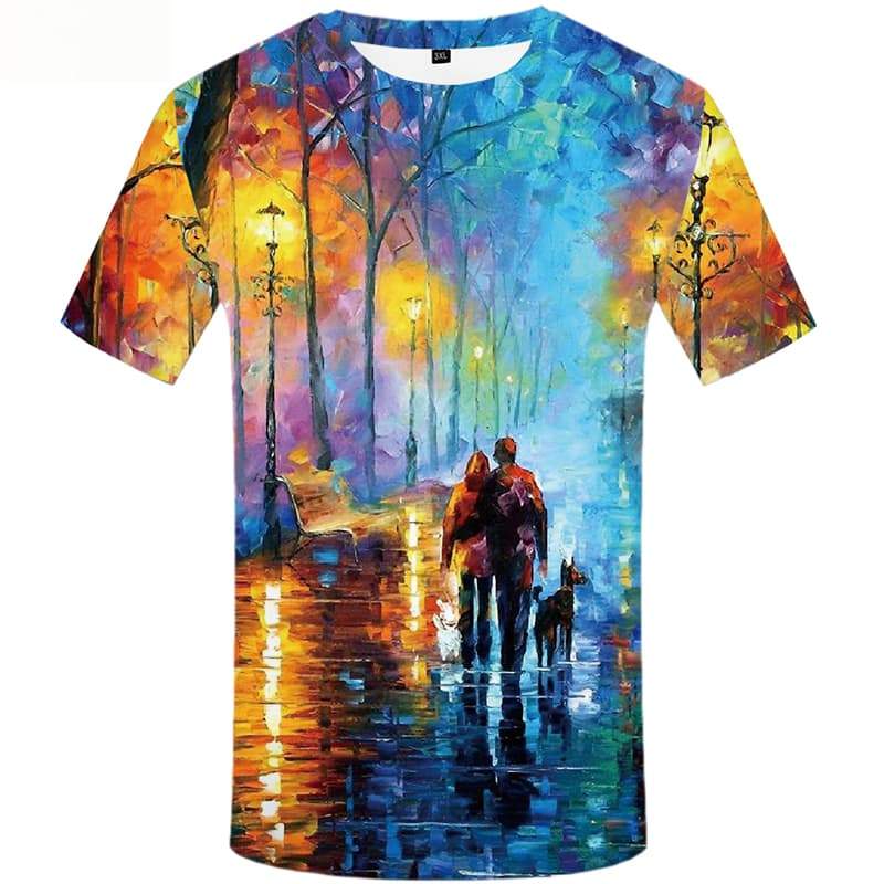 Oil Painting t-shirt Family T shirts
