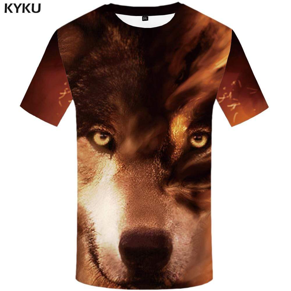 Wolf T shirt Men Animal T-shirt 3d Funny T shirts Funny Harajuku Tshirts Print Tshirt Anime Mens Clothing Short Sleeve Unisex