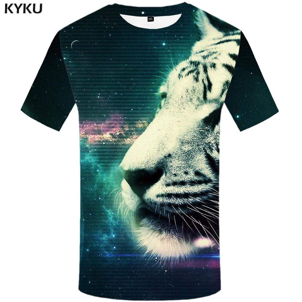 Tiger T shirt Men Galaxy Space T-shirt 3d Nebula Tshirts Print Animal Tshirt Anime Abstract T shirts Funny Mens Fashion