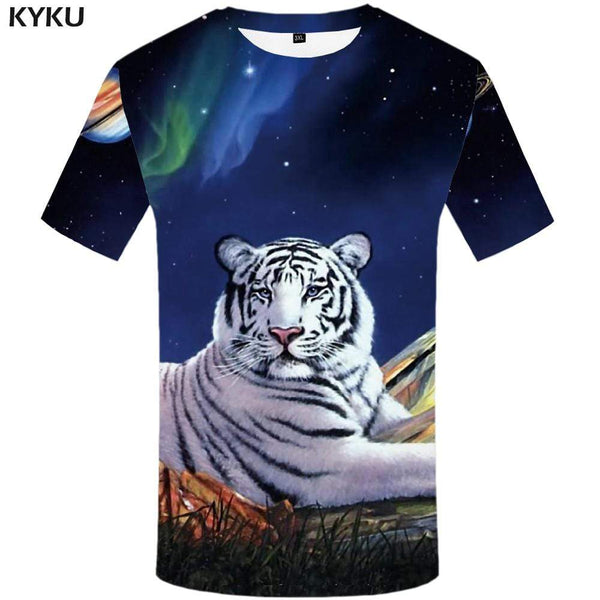 Tiger T-shirts Men Mountain T-shirt 3d Animal Tshirt Anime Colorful Tshirts Print Nebula T shirts Funny Mens Fashion