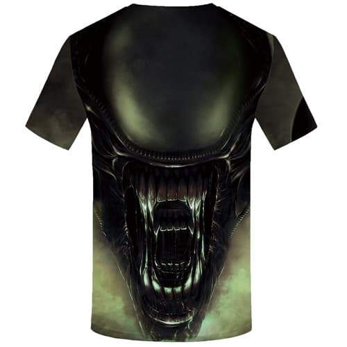 Alien T shirts Men Metal Tshirt Anime Skull T-shirts 3d Gray Tshirt P ...