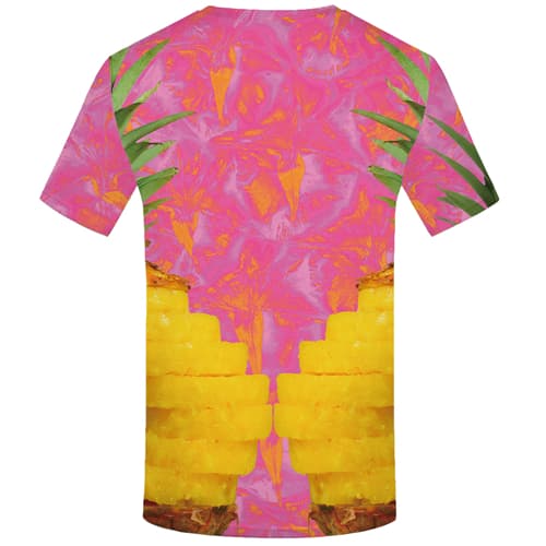 
Pineapple T shirts Men Pink Shirt Print Leaf Tshirt Printed Short Sleeve
                