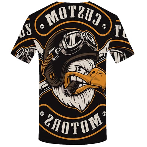 
Eagle T-shirt Men Animal Tshirts Cool Yellow Shirt Print Short Sleeve Punk Rock
                