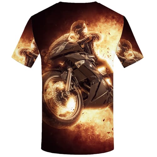 
Character T-shirt Men Flame Tshirts Cool Motorcycle Tshirts Casual Short Sleeve
                