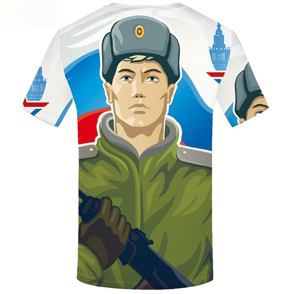 
Military T-shirt Men Russia T-shirts Graphic War Shirt Print Short Sleeve summer
                