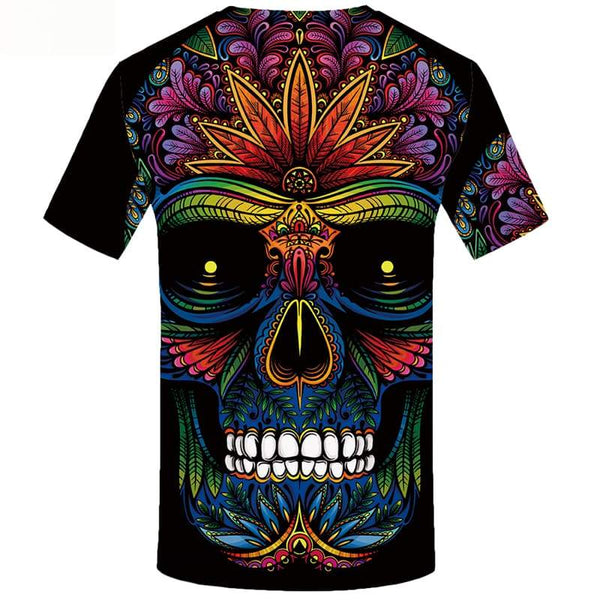 
Skull T shirts Men Flower Shirt Print Colorful Tshirts Novelty Short Sleeve
                