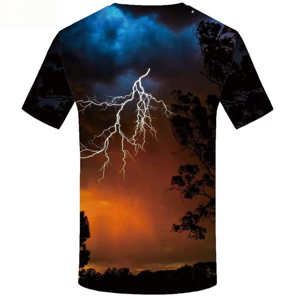 
Lightning T shirts Men Forest Tshirts Cool Space Shirt Print Short Sleeve
                