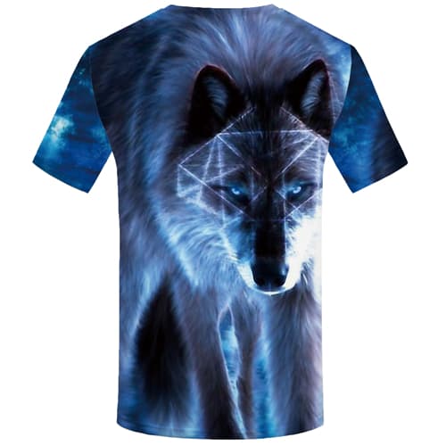 
KYKU Brand Wolf T-shirts Men Geometric T-shirt 3d Animal Tshirt Anime Blue Tshirts Print Abstract T shirts Funny Mens Fashion
                