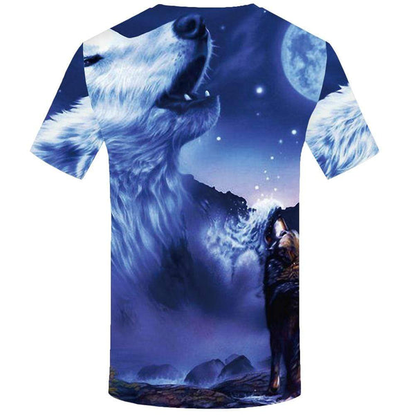 
KYKU Wolf T shirt Men Moon T-shirt 3d Animal Tshirts Print Mountain T shirts Funny Harajuku Tshirt Anime Mens Clothing
                