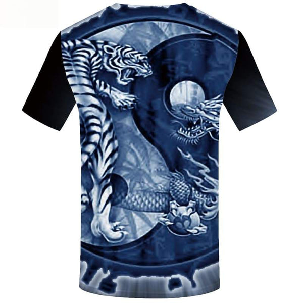
Yinyang T-shirt Men Tiger Tshirts Cool Animal T-shirts 3d Short Sleeve summer
                