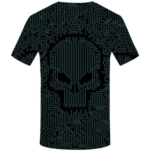 
Skull T-shirt Men Green Tshirts Casual Circuit Shirt Print Short Sleeve Fashion
                