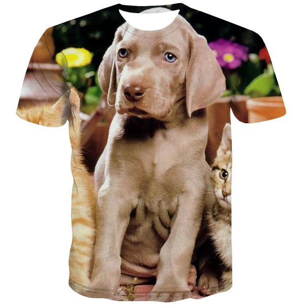 
t shirt animaldocile pets CasualCasual cat and dog men art costume
                