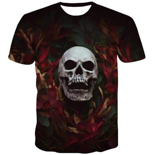 Skull T-shirt Men Terror T-shirts 3d Hip Hop Tshirt Anime Rock T shirts Funny Halloween Shirt Print Short Sleeve Hip hop Unisex - KYKU