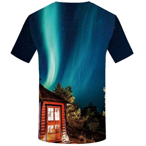 
Aurora T-shirt Men Harajuku Shirt Print Forest Tshirts Novelty Russia T-shirts Graphic Northern Lights Tshirt Printed - KYKU
                