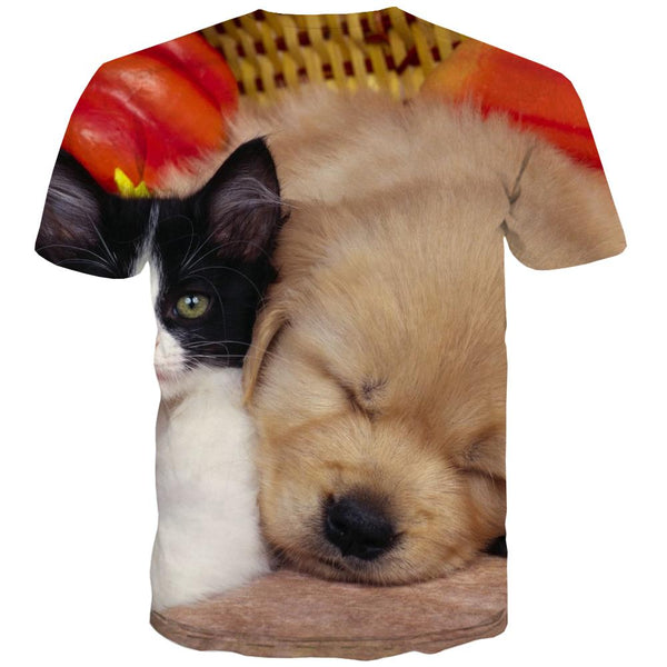 
shirt animaldocile pets Print clothesart costume Cool men cat and dog
                