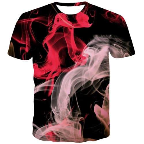 Flame T shirts Men Psychedelic Tshirt Anime Abstract Shirt Print Harajuku T shirts Funny Gothic T-shirts 3d Short Sleeve - KYKU