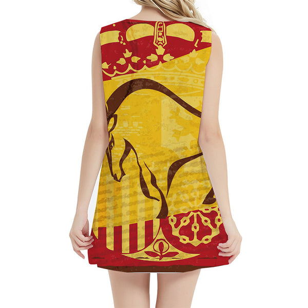 
Cattle Dress Women Animal 3d Print Spain Halter Sleeveless Art Ladies Dresses Colorful Vestido Sexy Womens Clothing Mini Evening
                