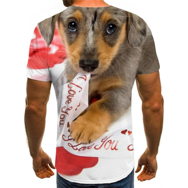 
dog t shirt Puppy Cute Pets t shirt 3D big Smart dogs art costume Cool men
                