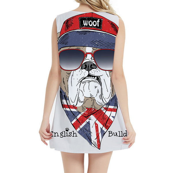 
Dog Dresses Women Animal Halter Sleeveless United Kingdom Ladies Dresses Harajuku 3d Print Cartoon Sundress Womens Clothing
                