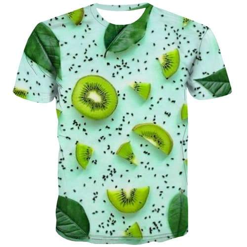 Kiwi T shirts Men Leaf T shirts Funny Green Shirt Print Harajuku T-shirts 3d Novel Tshirt Printed Short Sleeve summer Mens New - KYKU