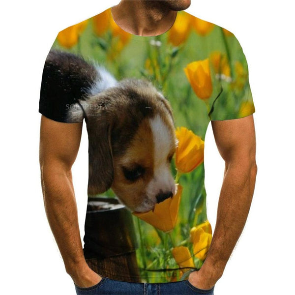 shirt dog clothing Puppy Cute animal Casual art costume men's big Smart dogs