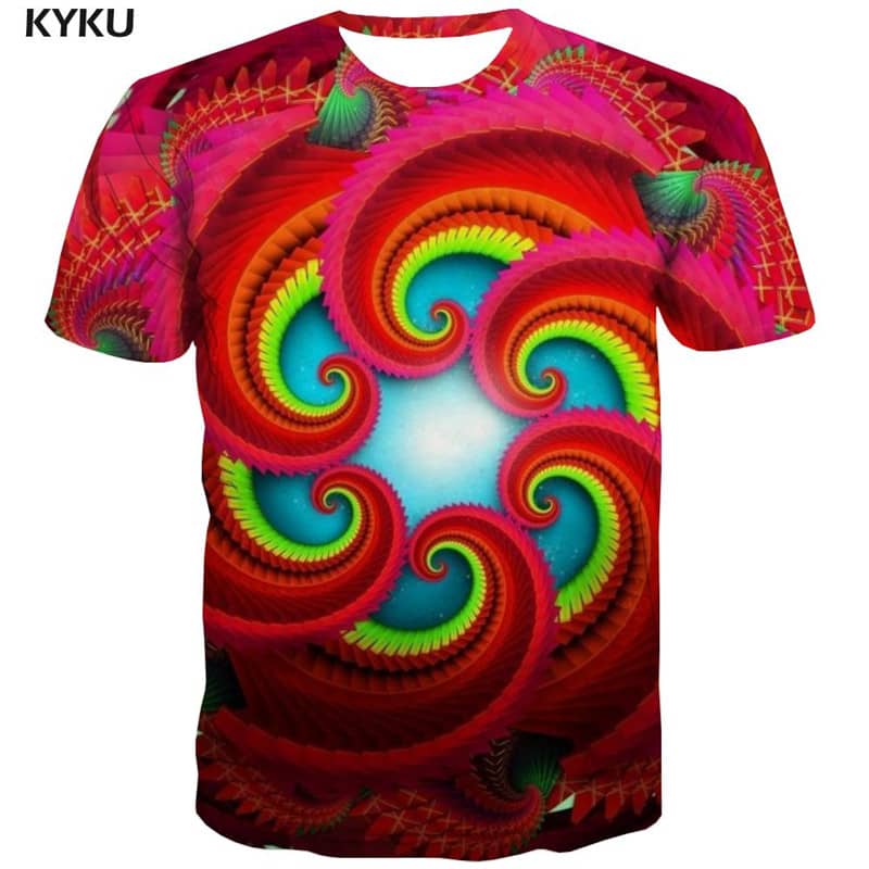 abstract tshirt Funny 3D t shirt personality Casual men art costume fun geometric colorful art
