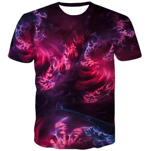 Psychedelic T-shirt Men Galaxy Tshirt Printed Wolf Tshirt Anime Abstract T-shirts Graphic Colorful T-shirts 3d Short Sleeve - KYKU