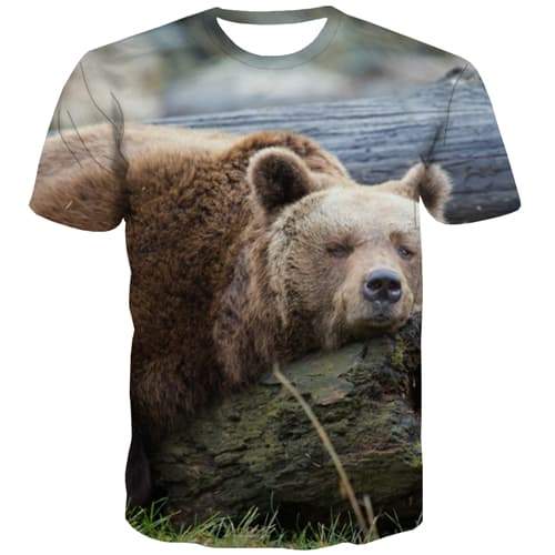 Bear T-shirt Men Animal Tshirts Cool Hip Hop Tshirts Casual Harajuku Tshirt Anime Leisure Tshirt Printed Short Sleeve summer - KYKU