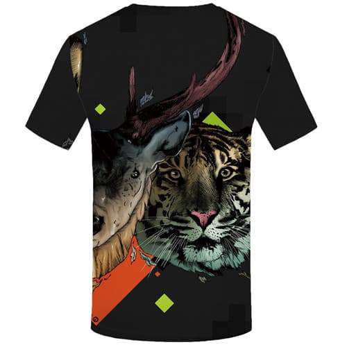 
Deer T-shirt Men Tiger Tshirts Cool Animal T-shirts 3d Black Tshirt Anime Geometric T-shirts Graphic Short Sleeve Punk Rock - KYKU
                