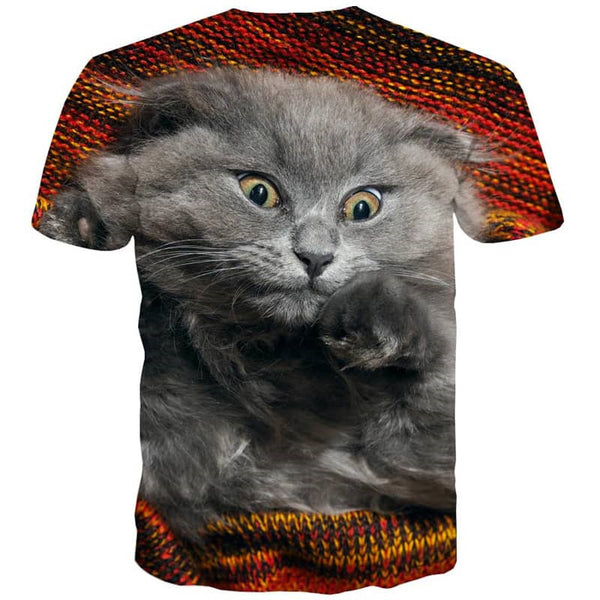 kitten tshirt cat tee shirt men pet Casual art costume