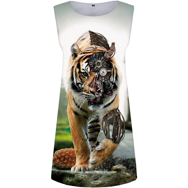
Tiger Dress Women Metal Sexy Animal Korean Style Mechanical Party Fruit Boho Womens Clothing Casual
                