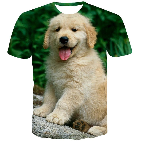 
t shirts Golden Retriever dog Puppy Cute Pets 3D tshirt men art costume big Smart dogs Casual
                