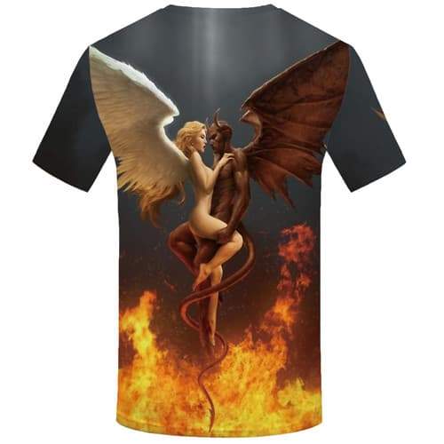 
Angel T shirts Men Yinyang Tshirts Novelty Flame T shirts Funny Feather Tshirt Printed Skull T-shirts Graphic Short Sleeve - KYKU
                