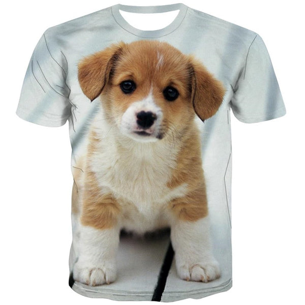 
t shirt dog t shirt 3D Puppy Cute animal Cool big Smart dogs men's art costume
                
