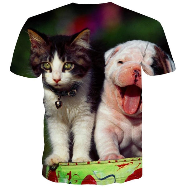 
tshirt animal shirt tee docile pets men cat and dog art costume Cool
                